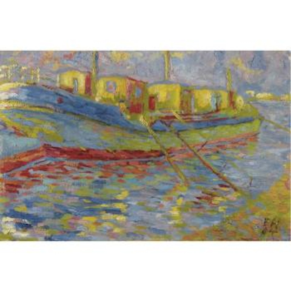 Elbkahn (Kahn Auf Der Elbe)(Barge On The River Elbe) by Erich Heckel