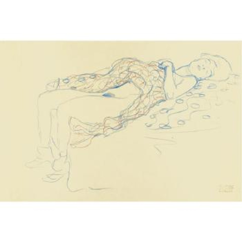 Liegender Halbakt Nach Rechts(Reclining Semi-nude To The Right) by Gustav Klimt