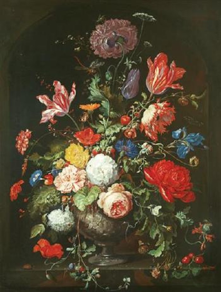 Still life with roses, carnations, tulips and other flowers by Frederick Victor Bailey