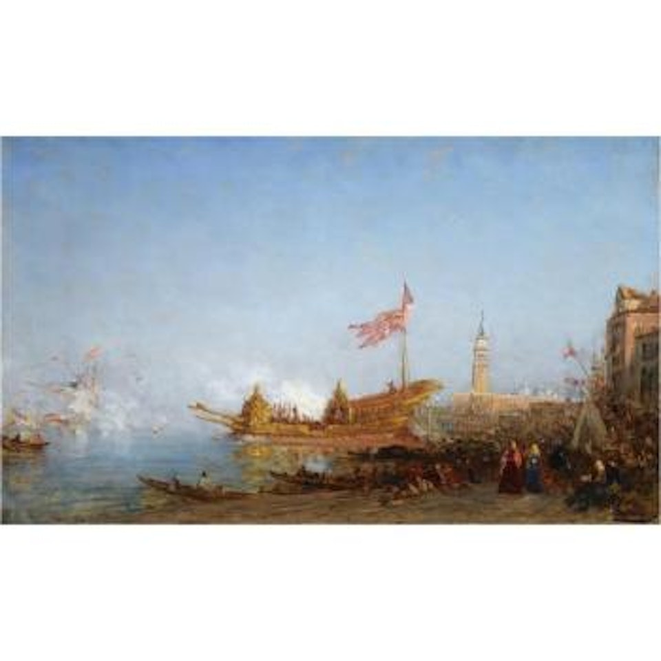 La Sortie Du Buccentaure Devant Le Quai Des Esclavons by Félix Ziem