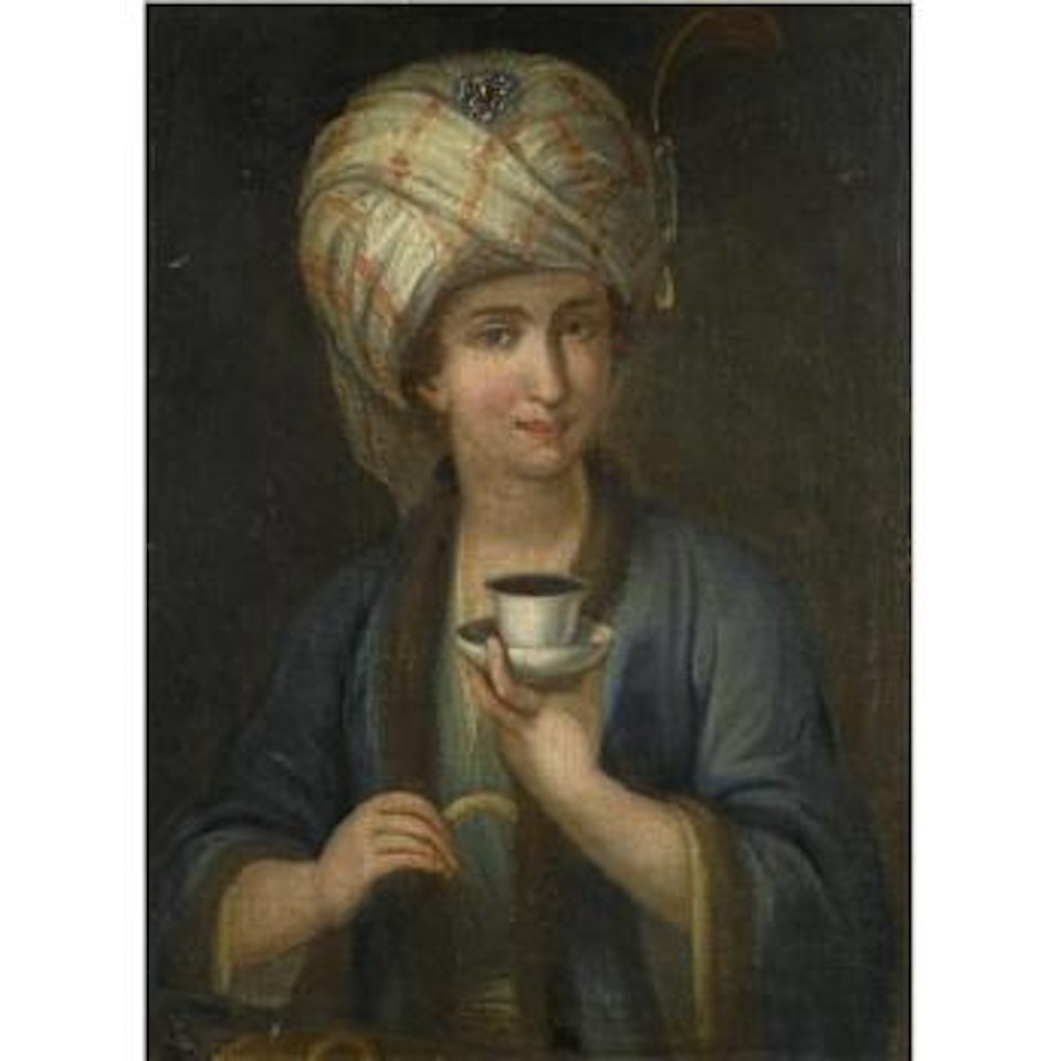 Girl With Coffee Cup by Continental School