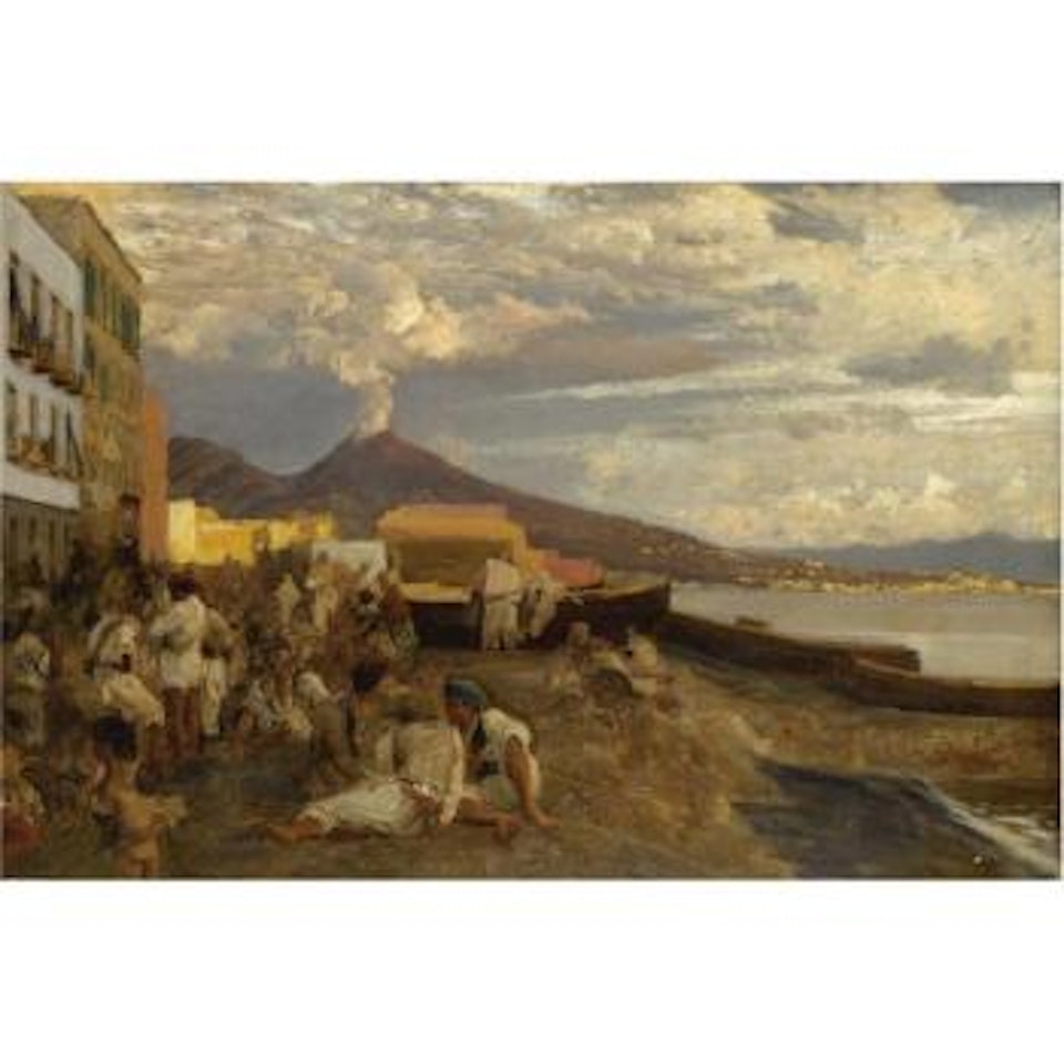 In Der Bucht Von Neapel (The Bay Of Naples, Vesuvius Beyond) by Oswald Achenbach