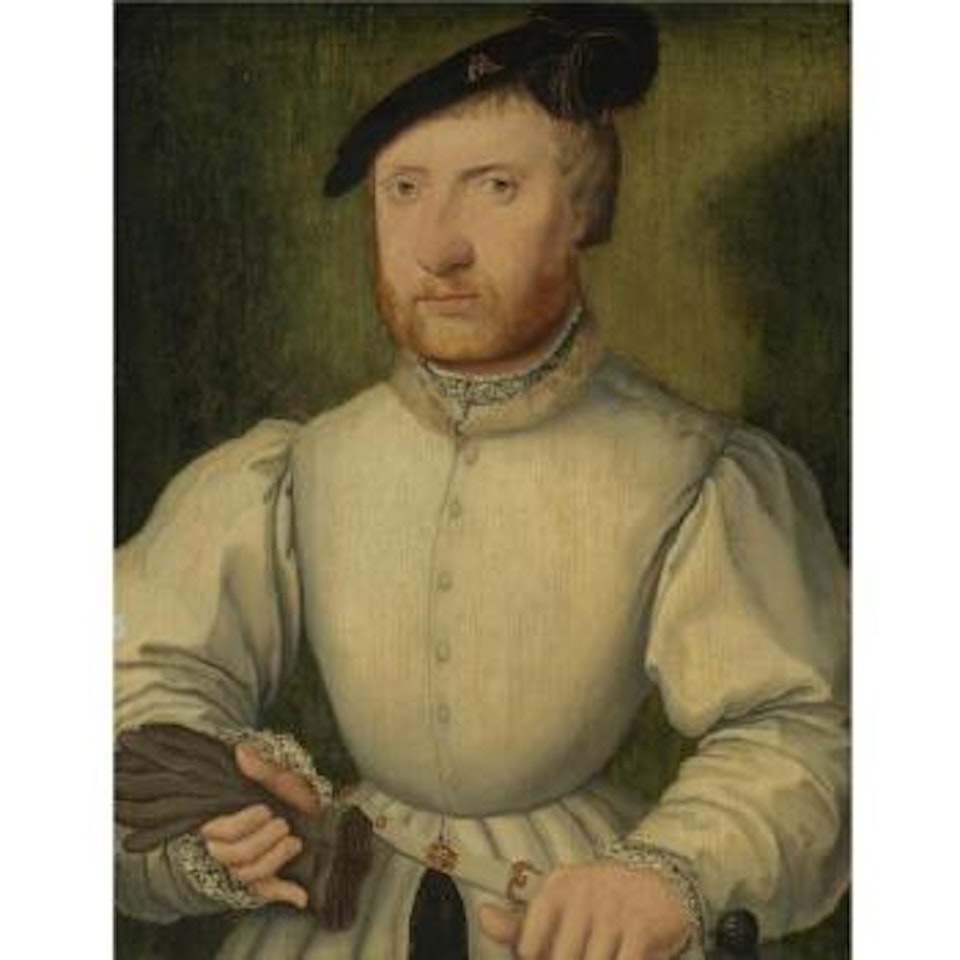 Portrait Of A Man, Half-length, Holding A Glove by French School