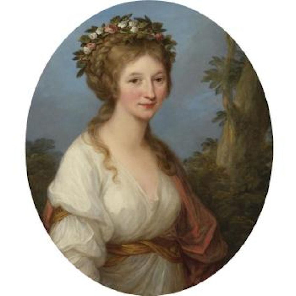 Portrait Of A Young Woman, Possibly Anna Charlotta Dorothea Von Medem, Duchess Of Courland (1761–1821) by Angelica Kauffmann