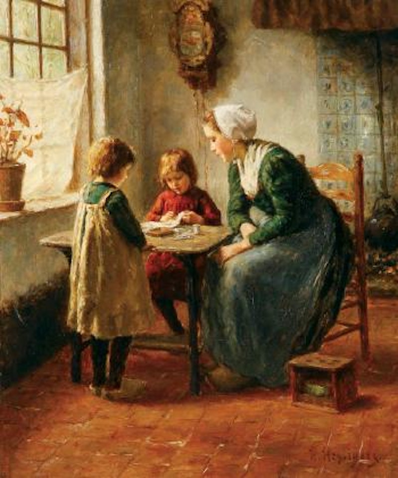 The sewing lesson by Hendrik Heyligers