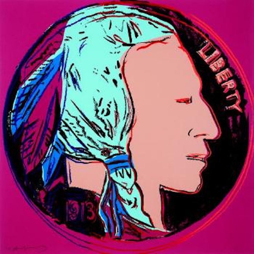 Cowboys and Indians: Indian Head Nickel by Andy Warhol