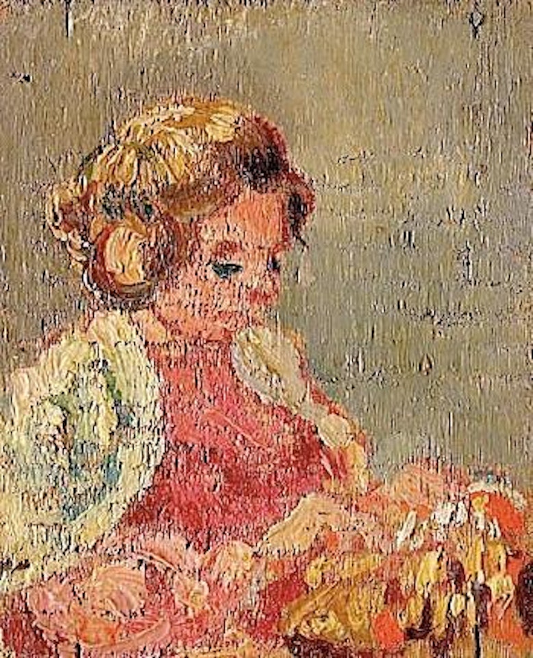 Jeunne fille à sa broderie by Louis Valtat