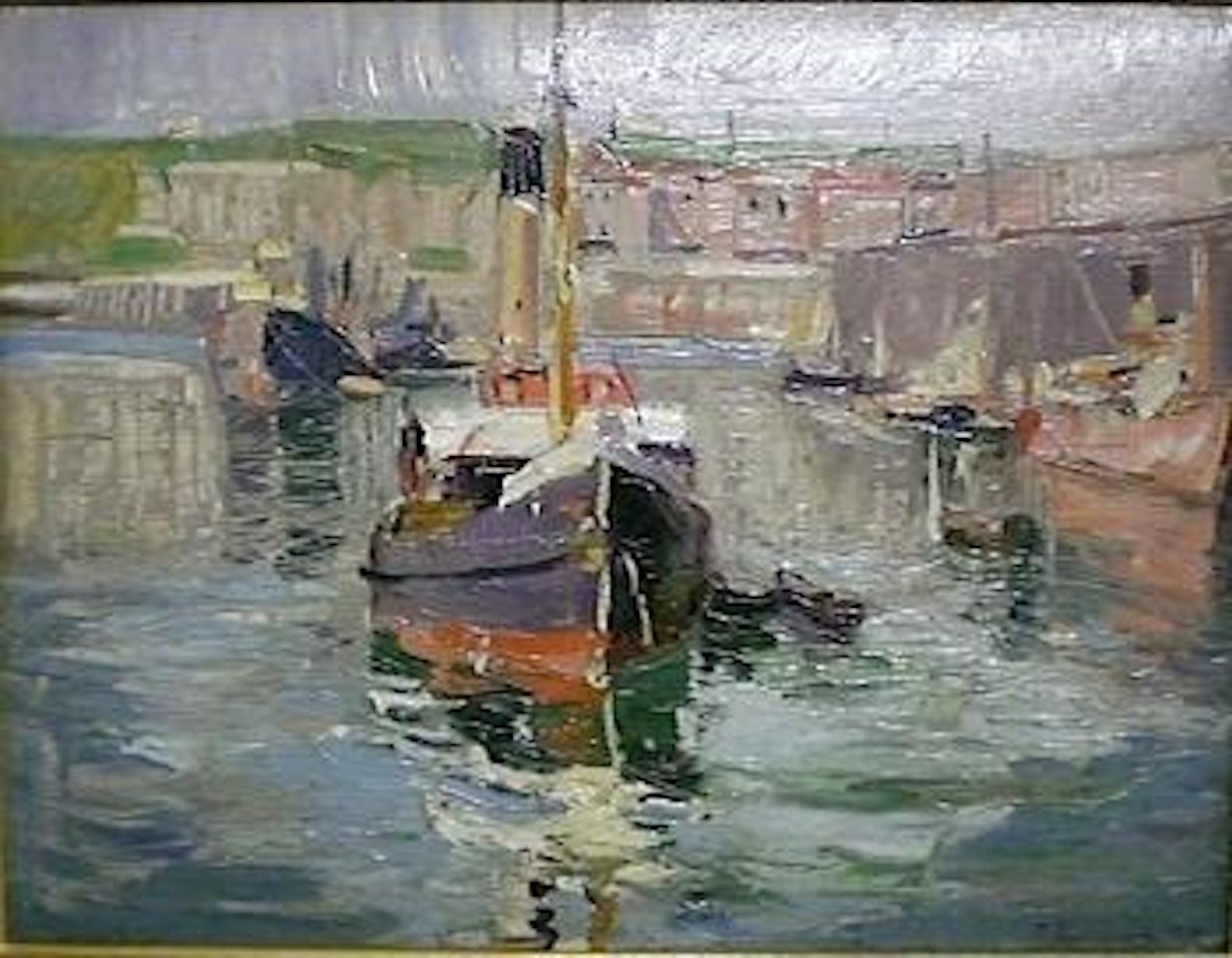 Bateau au port by Georgij Aleksandrovic Lapschin