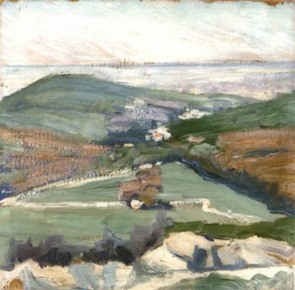 Blick auf die Donau bei Klosterneuburg by Egon Schiele