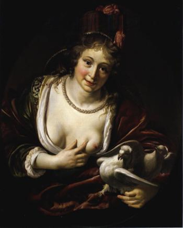 Venus feeding two doves by Paulus Moreelse