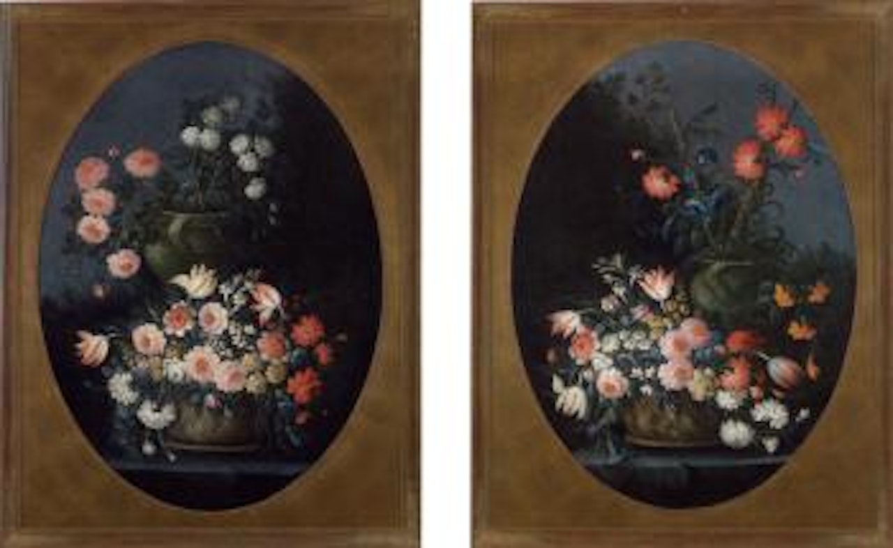 Two still ifes of flowers by Italian School