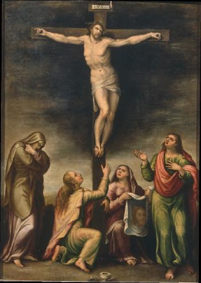 Crocifissione con Maria, Maddalena, Giovanni e la Veronica by Florentine School