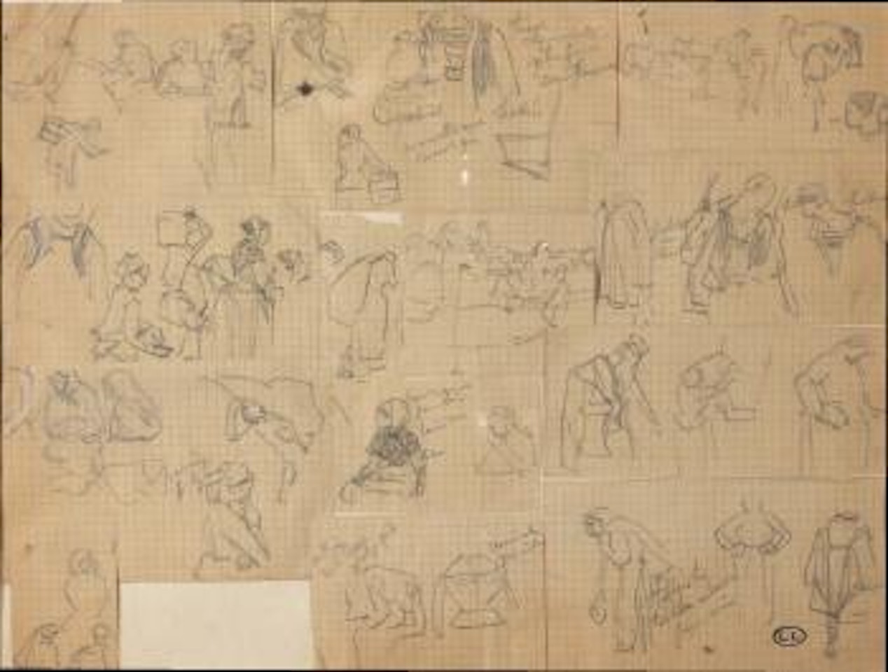 Studi per 'Marchandes de lait à Cauterets' by Léon Augustin Lhermitte