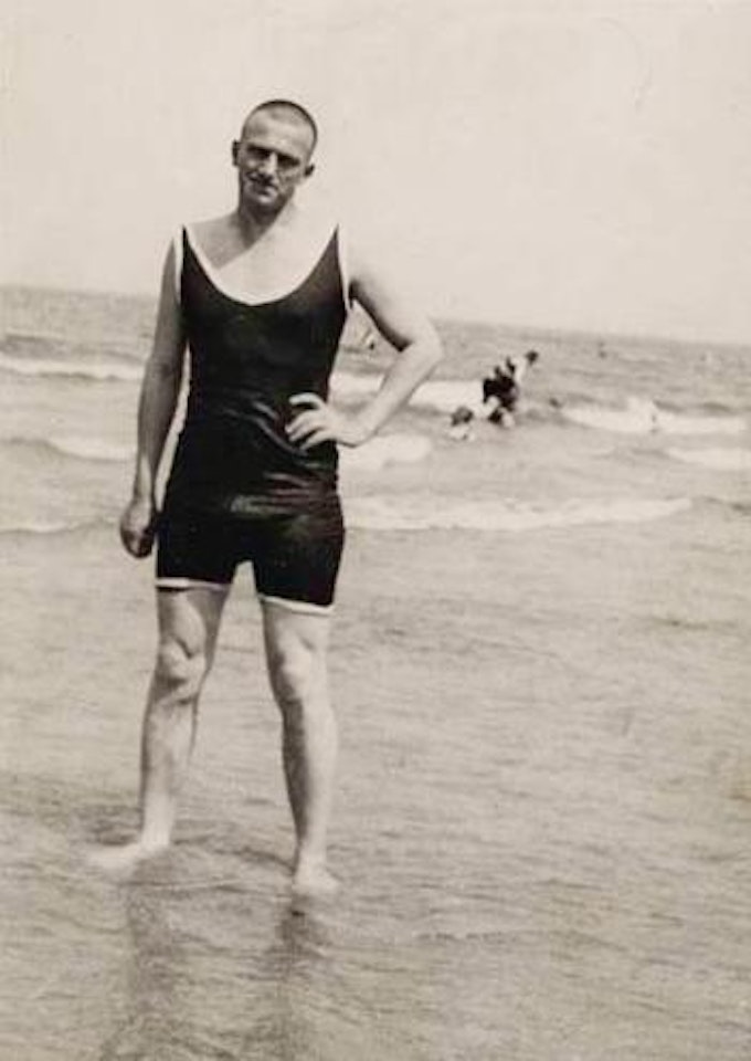 Vladimir Mayakovsky at the beach by Alexander Rodchenko
