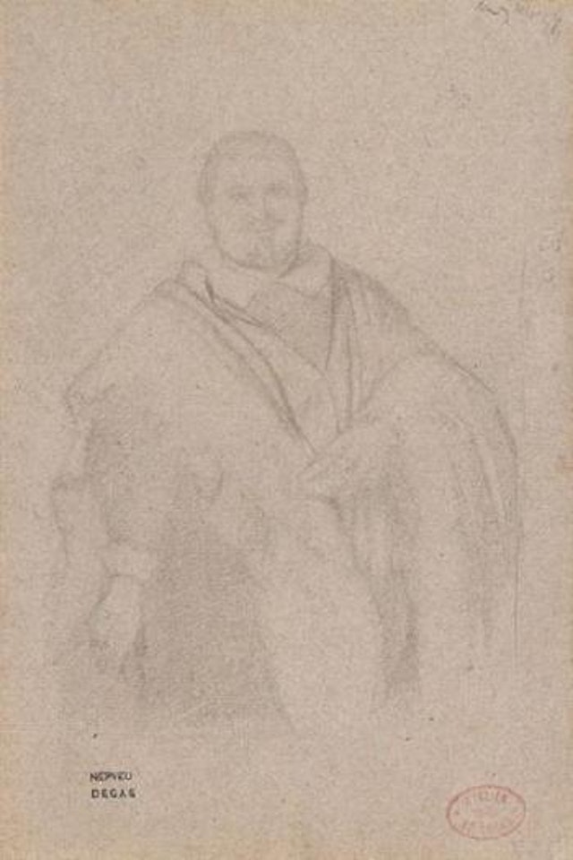 Portrait d'homme. Study of decorative scrolls by Edgar Degas