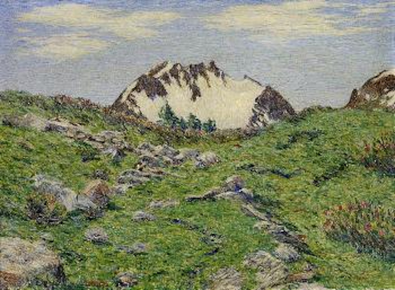 Junilandschaft mit MOnte Forno by Gottardo Segantini