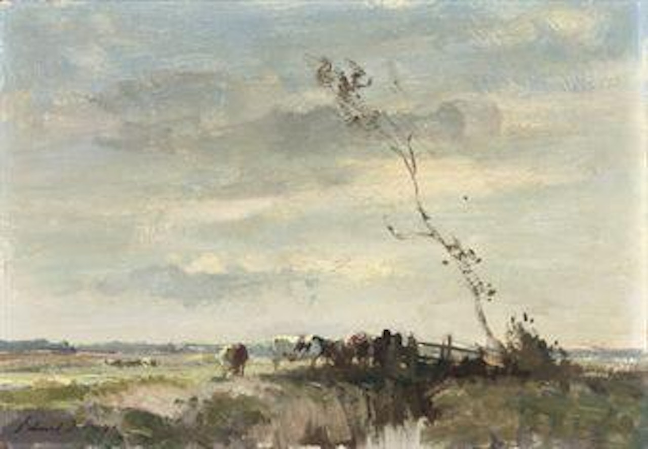 Cattle on the marsh - Norfolk by Edward Seago