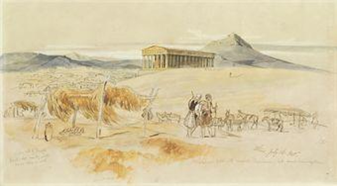 The Temple of Hephaestus, Athens, Greece by Edward Lear