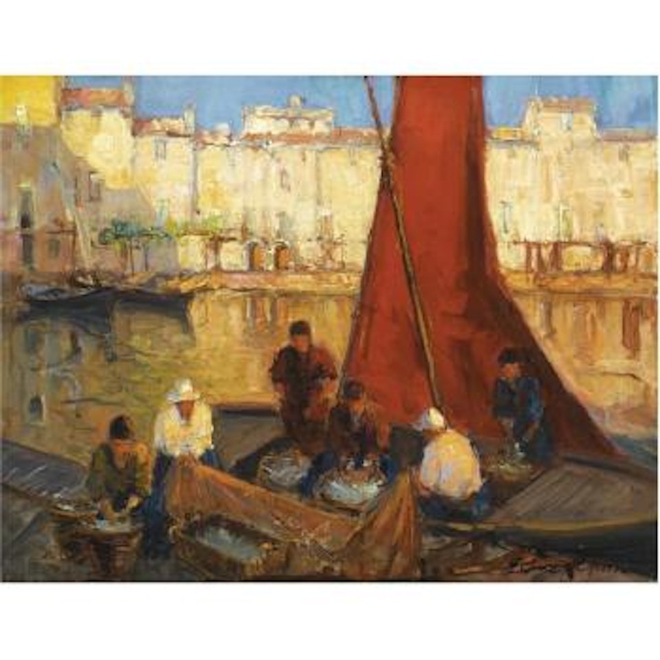 In The Harbour by Georgij Aleksandrovic Lapschin