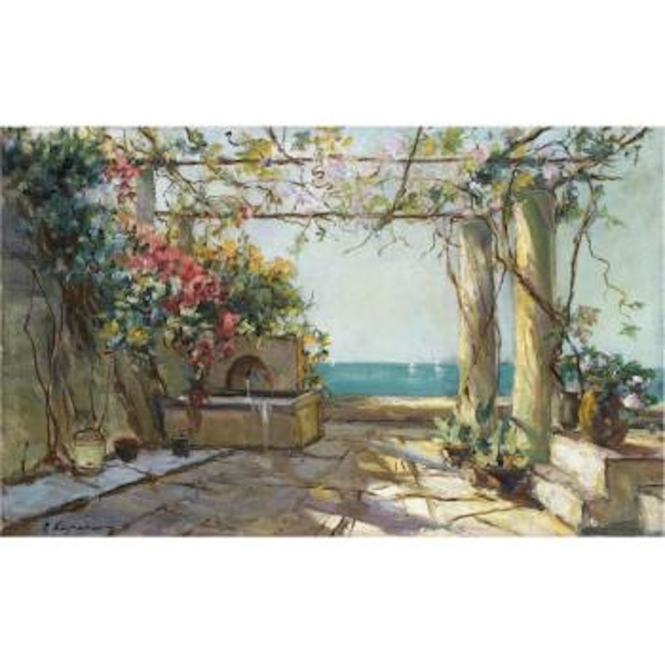 View Of A Garden In The South Of France by Georgij Aleksandrovic Lapschin