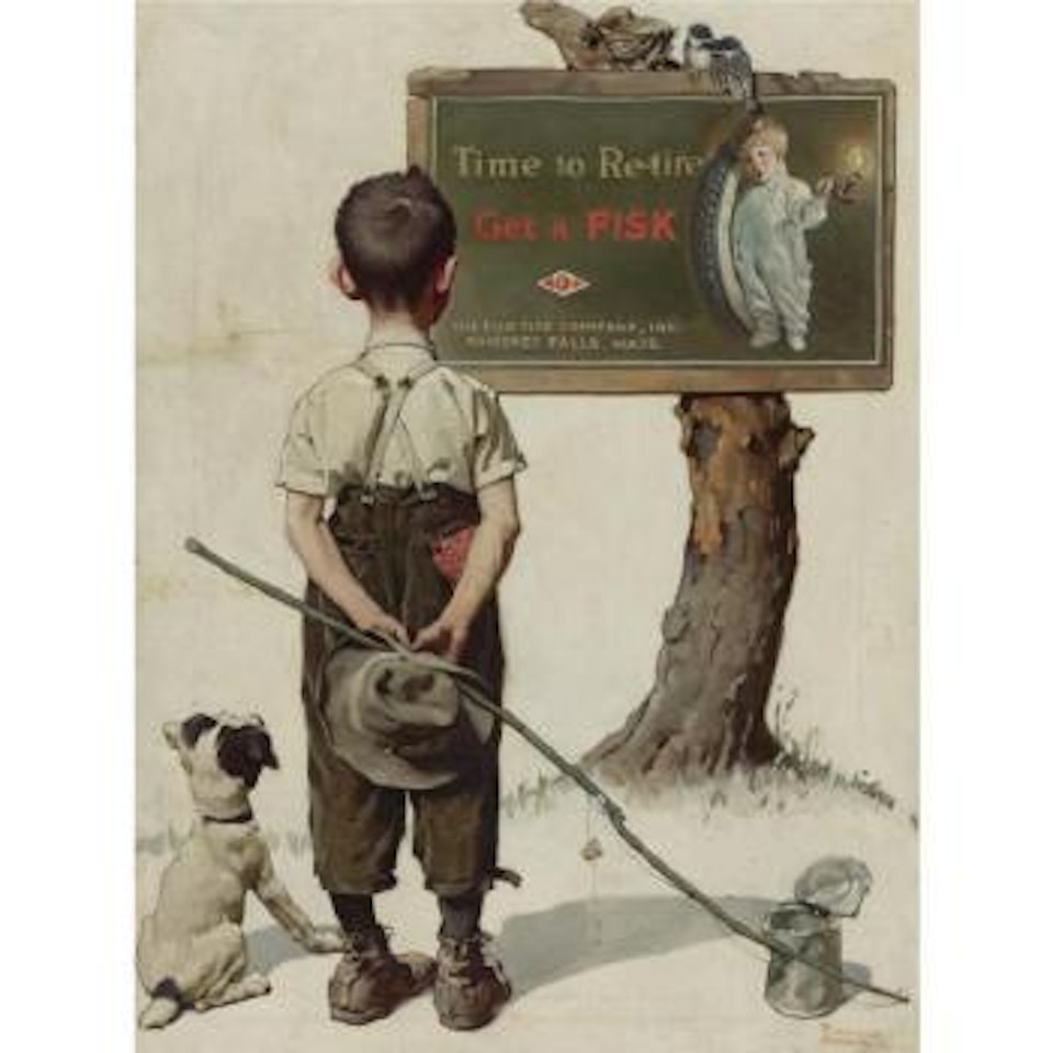 Time To Retire: Boy And Dog by Norman Rockwell