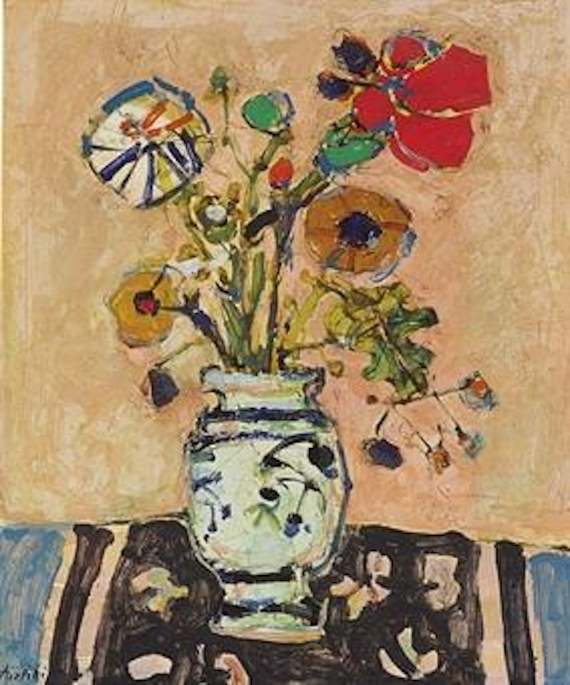 Fleurs fond rosé by Paul Aizpiri