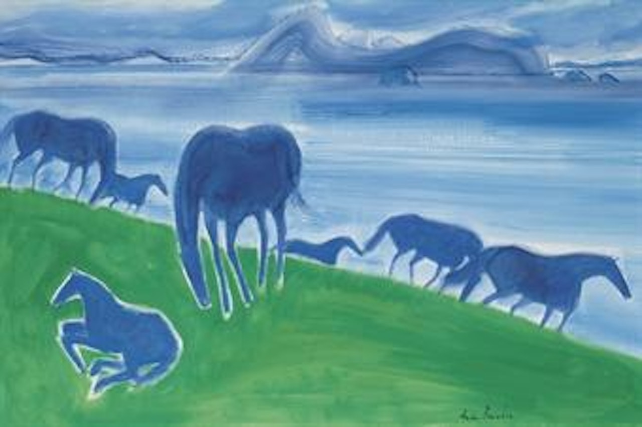 Les chevaux bleus by André Brasilier