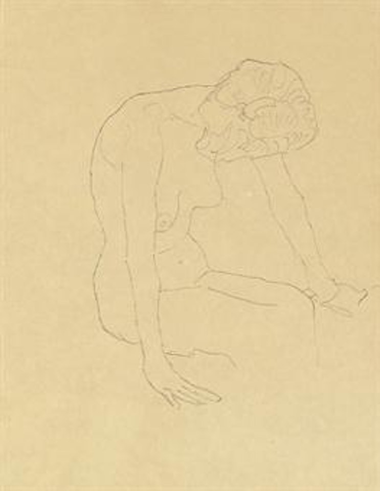 Studie einer nackten Frau by Gustav Klimt