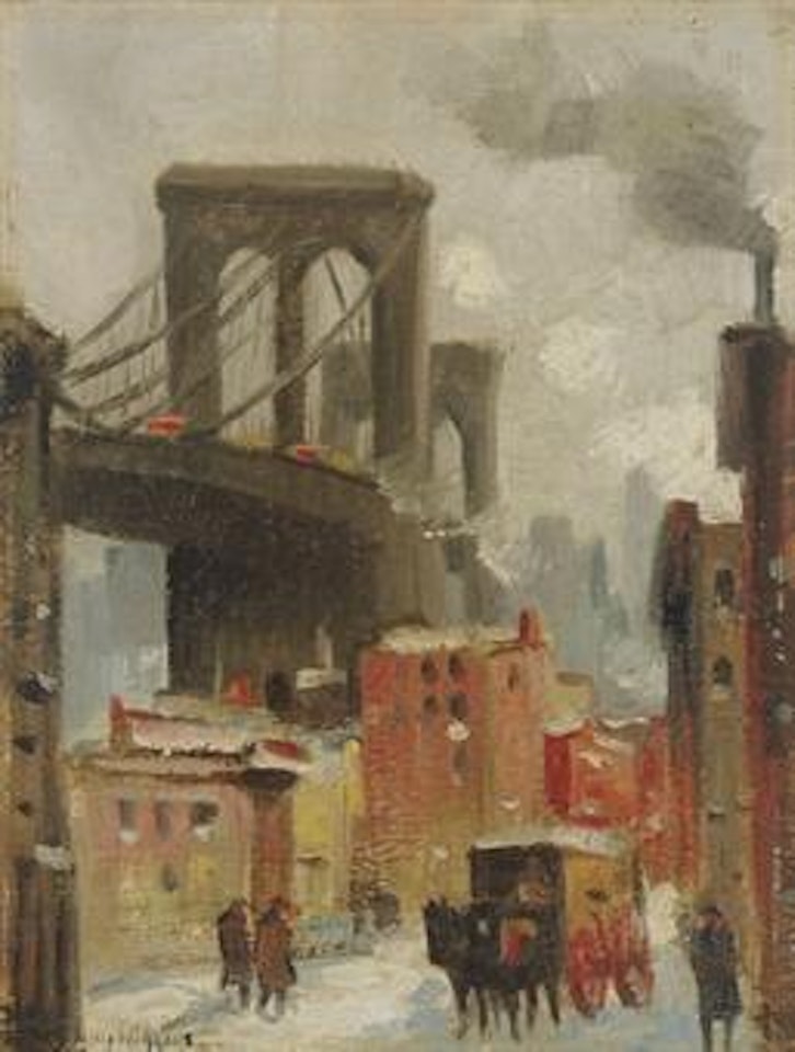 Brooklyn Bridge in Winter by Guy Carleton Wiggins