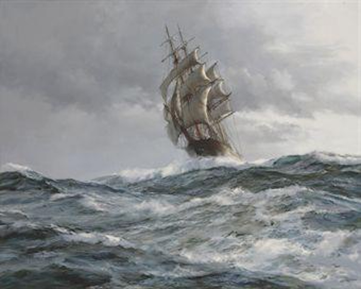The Billowing Ocean: The Clipper Titania by Montague Dawson