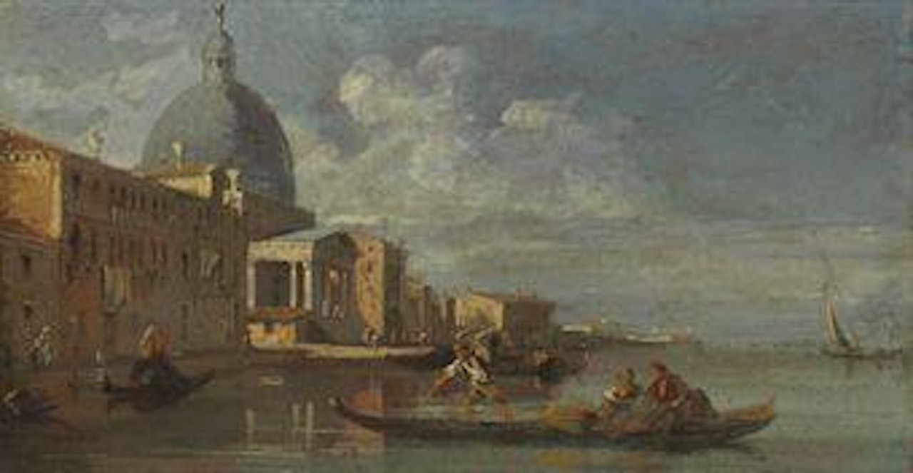 The Grand Canal looking south-west with San Simeone Piccolo, Venice by Giuseppe Bernardino Bison