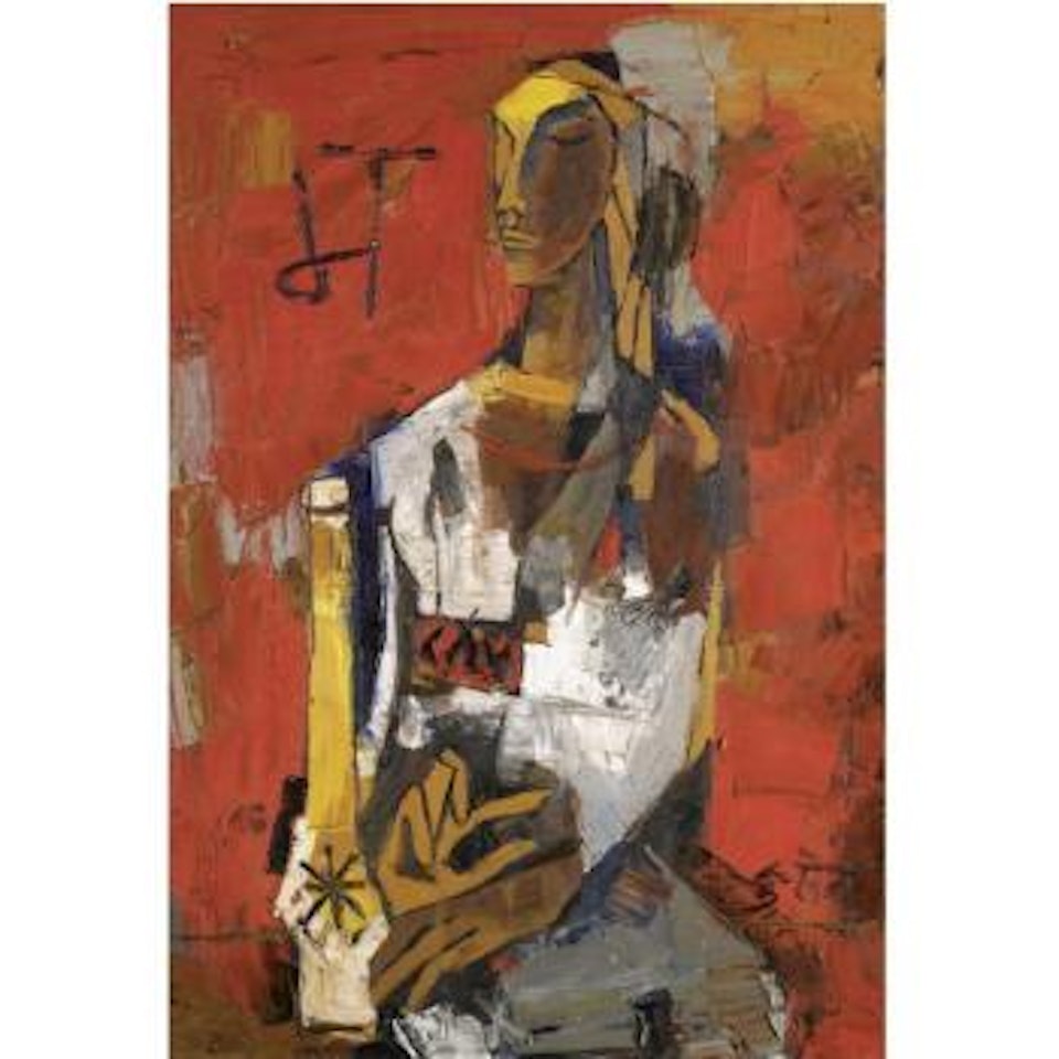Woman In Red by M.F. Husain