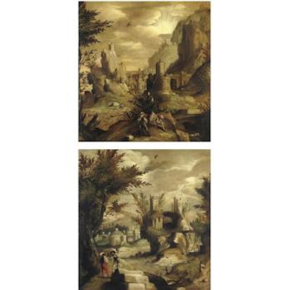 Paesaggi Con Guerrieri E Città Sul Fondo by Venetian School