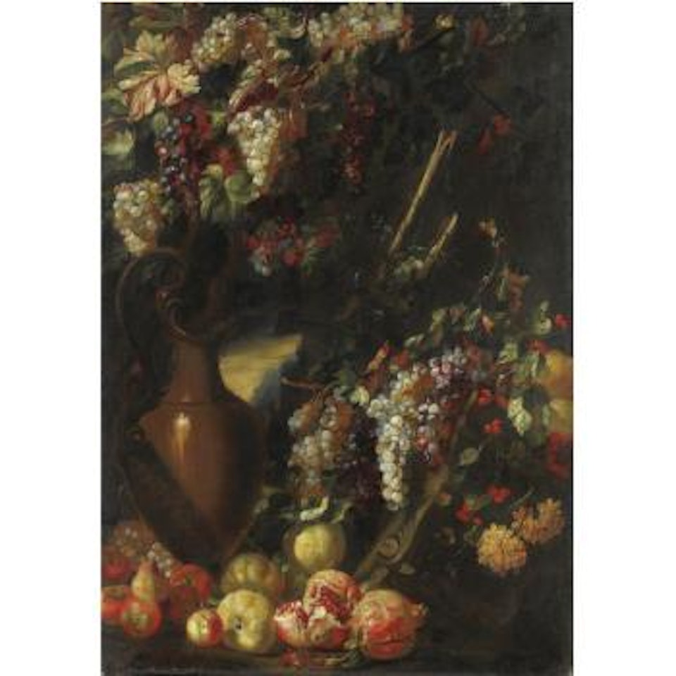 Natura Morta Con Melagrane, Uva e Anfora by Neapolitan School