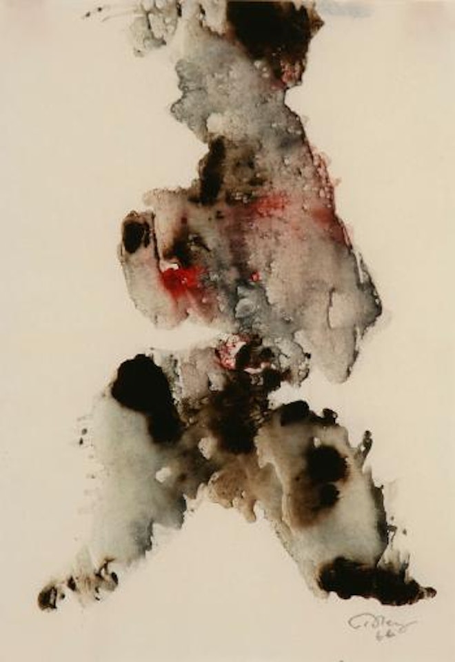 Untitled Abstraction in Brown, Black and Red by Mark Tobey