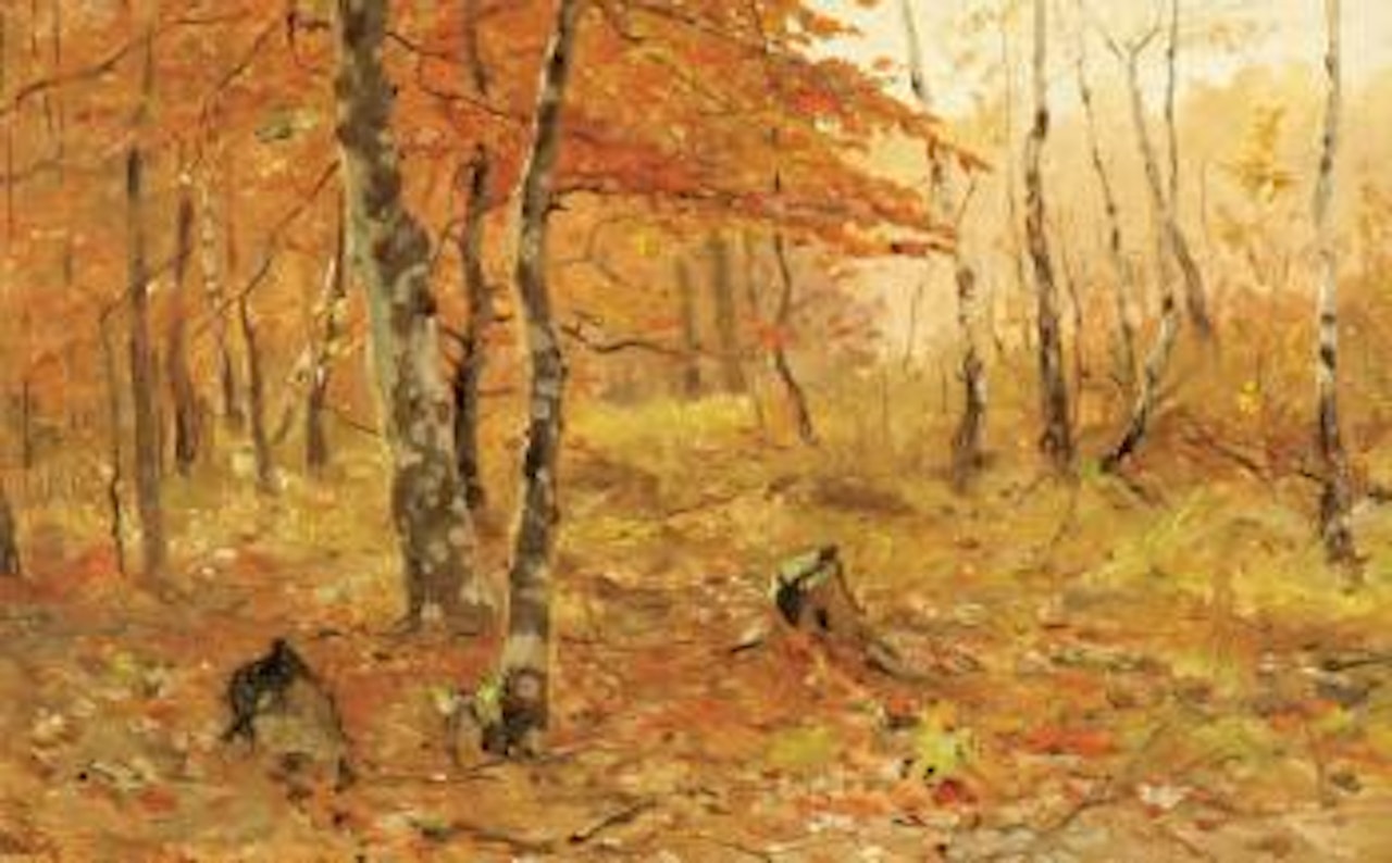Forest interior in autumn by Walter Moras