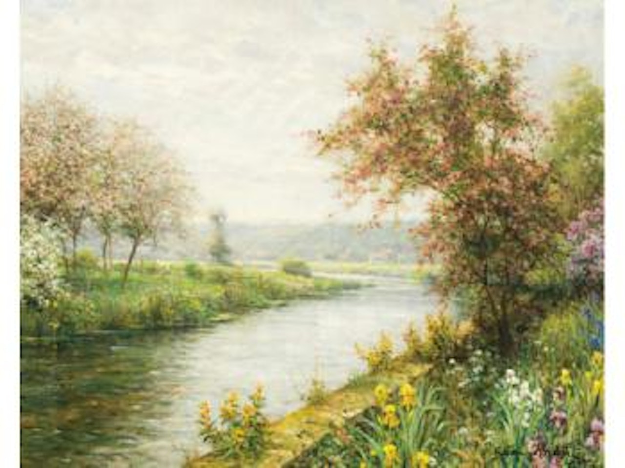 Pink Hawthorne, Normandy by Louis Aston Knight