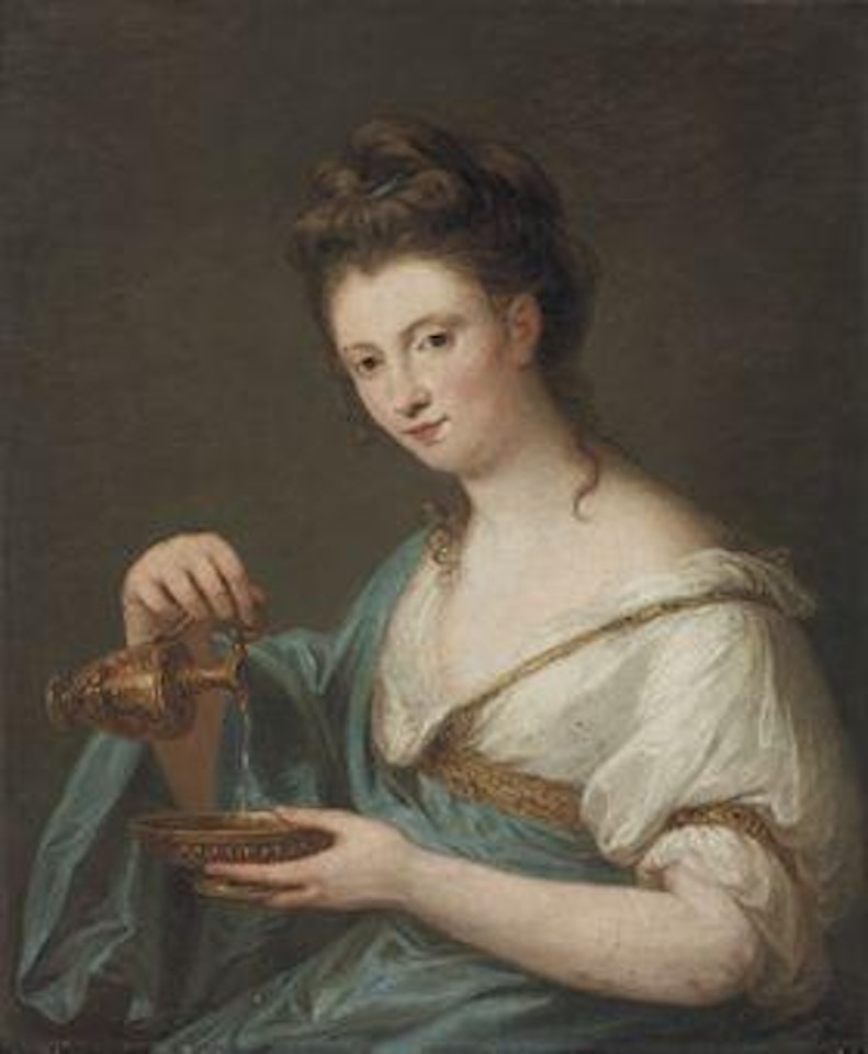 Portrait of the artist as Hebe, half-length by Angelica Kauffmann