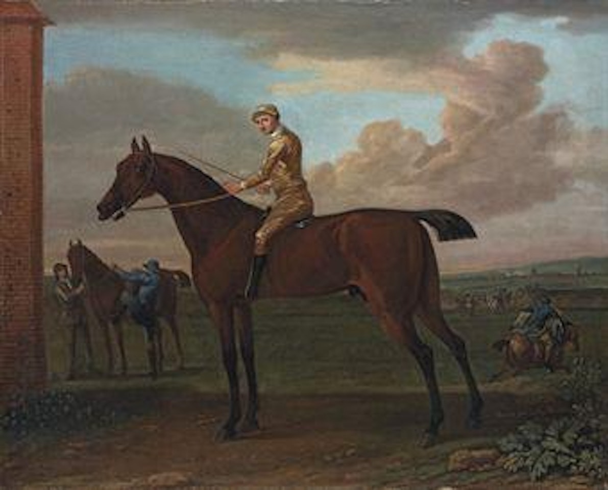 Wanton, a bay racehorse with jockey up, at Newmarket by John Wootton