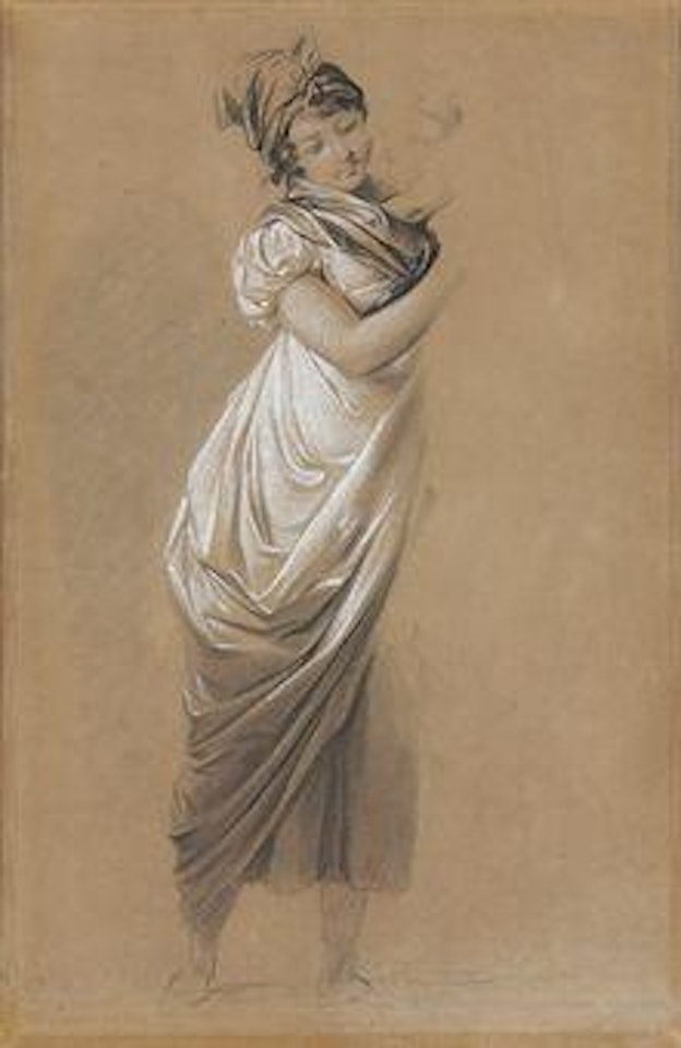 A young woman carrying her young child by Louis-Leopold Boilly