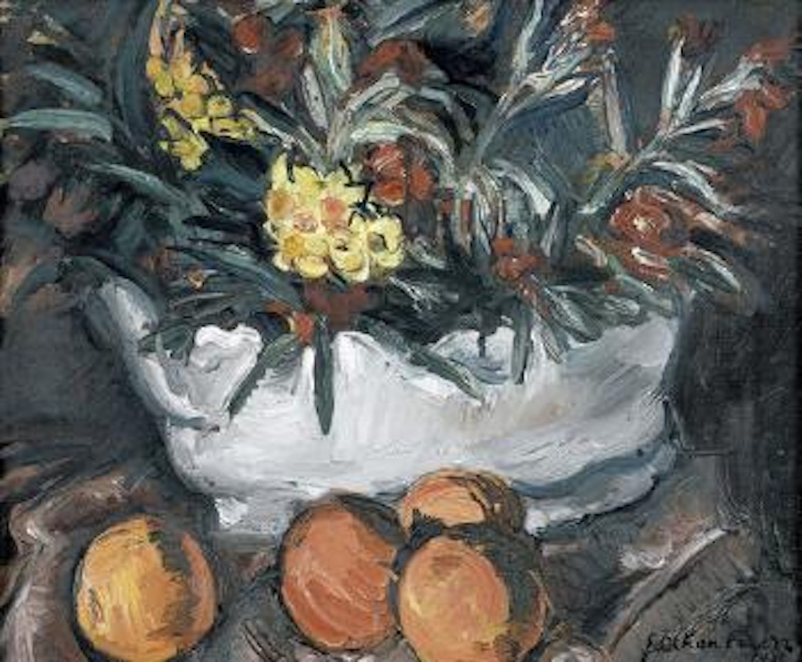 Nature morte avec bouquet et oranges by Othon Friesz