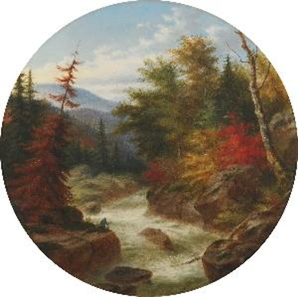 On the St. Ann's Rv. below Quebec, Canada, autumnal foliage by Cornelius Krieghoff
