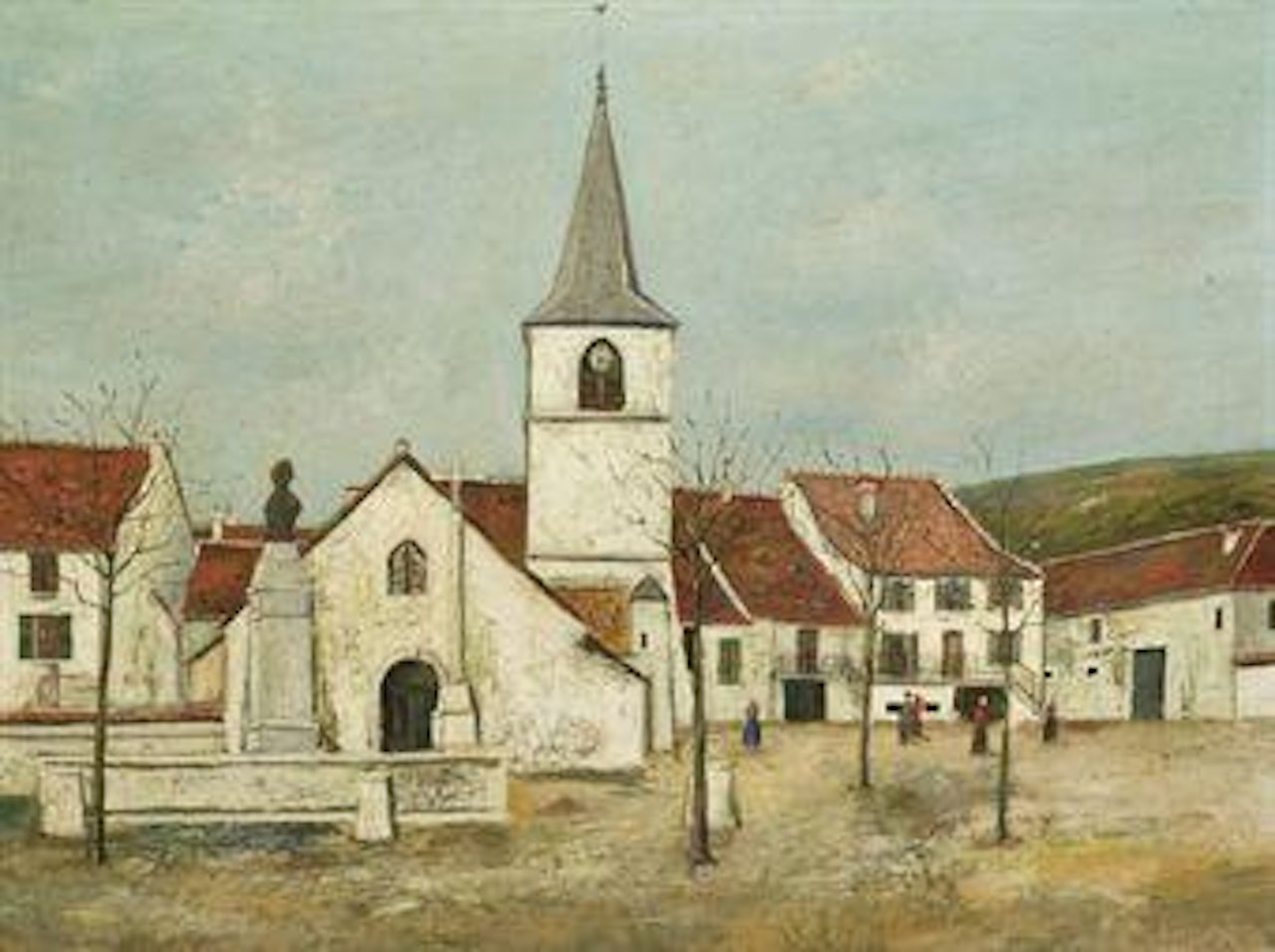 La place de l'église à Macornay (Jura) by Maurice Utrillo