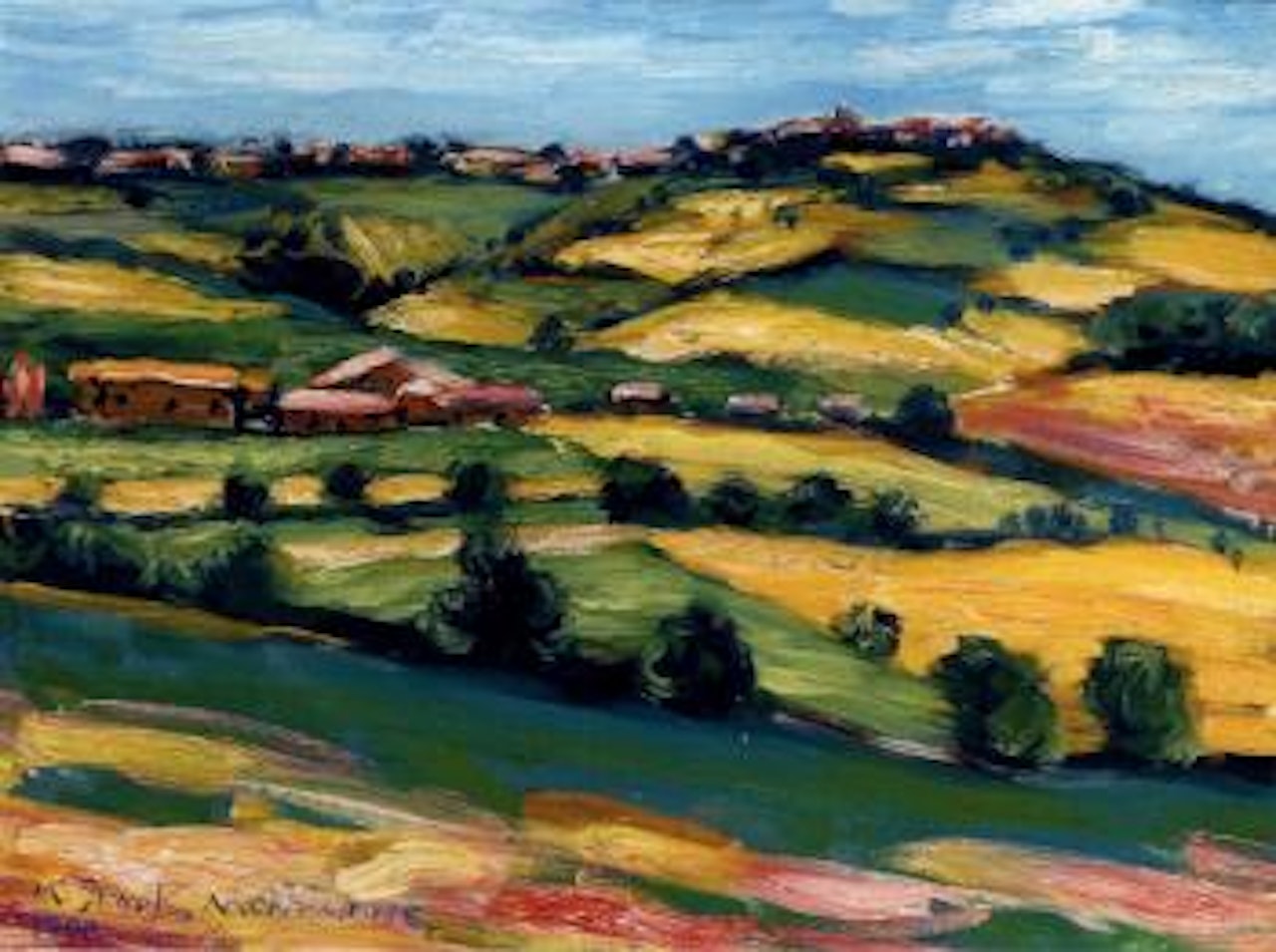 Blick auf Montaione, Toskana by Karl Stark