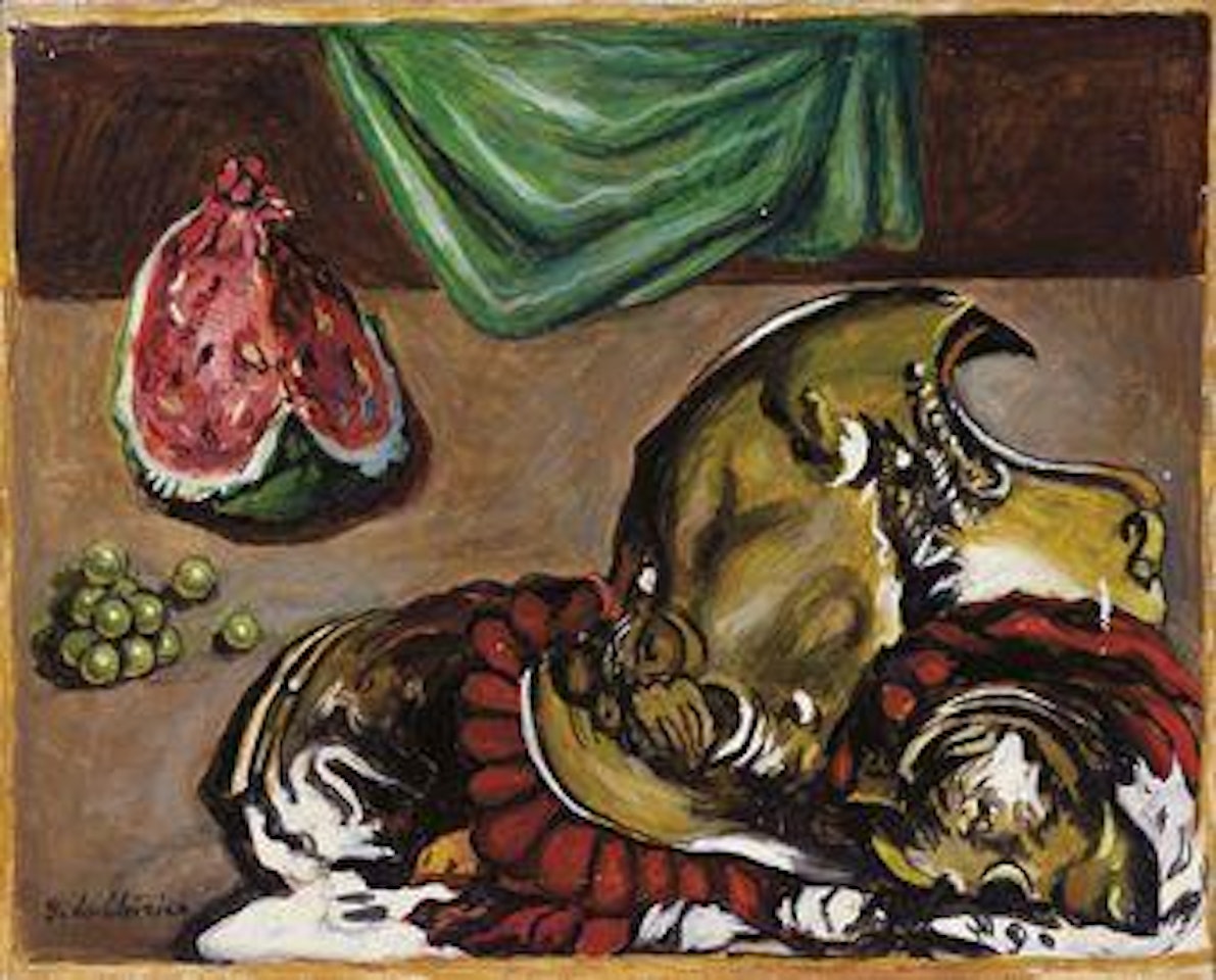 Natura morta con corazza by Giorgio de Chirico