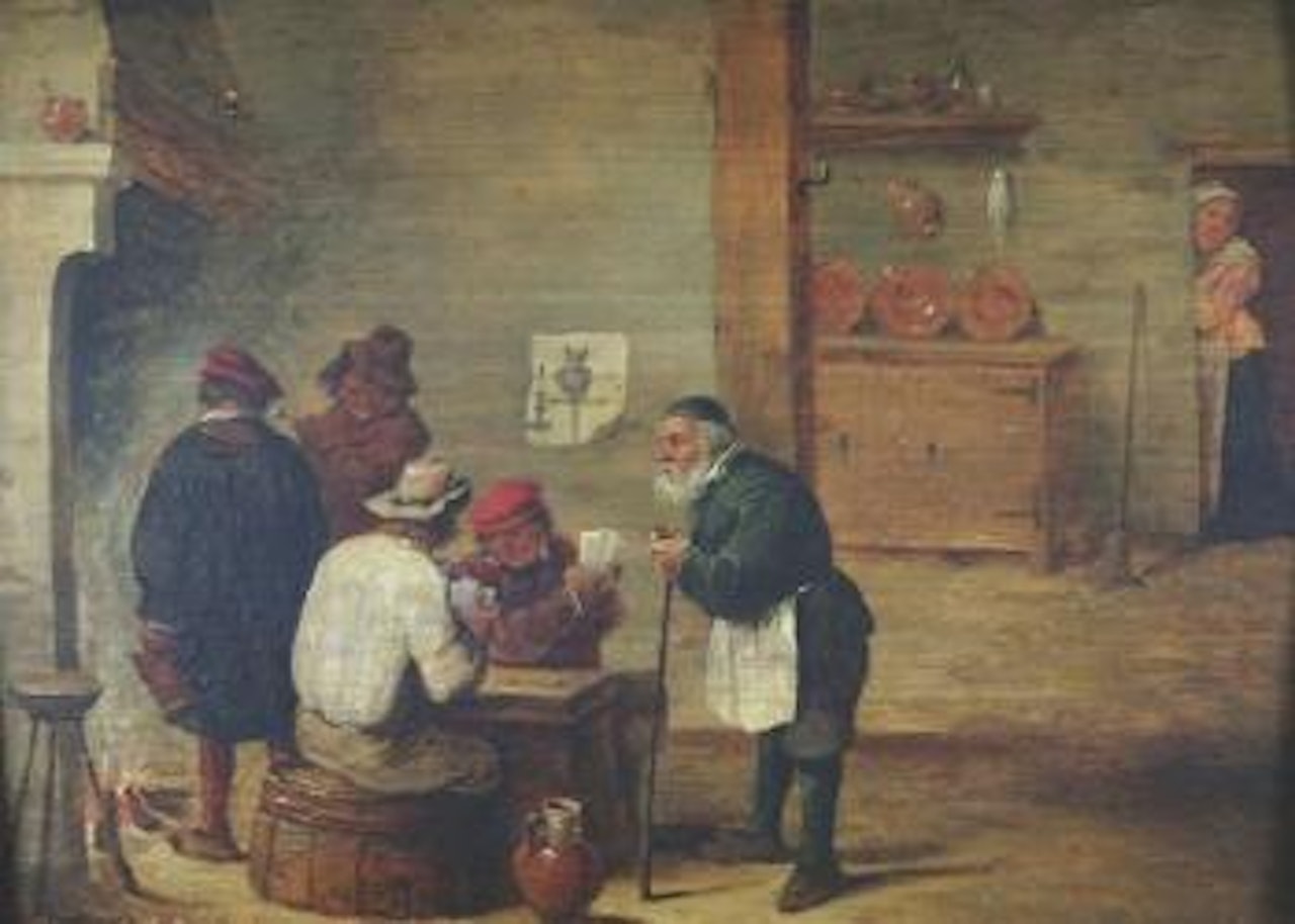 Gentlemen playing cards in a tavern by Adriaen van Ostade