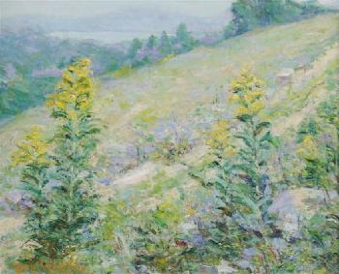Hillside in spring with flowers by Guy Carleton Wiggins