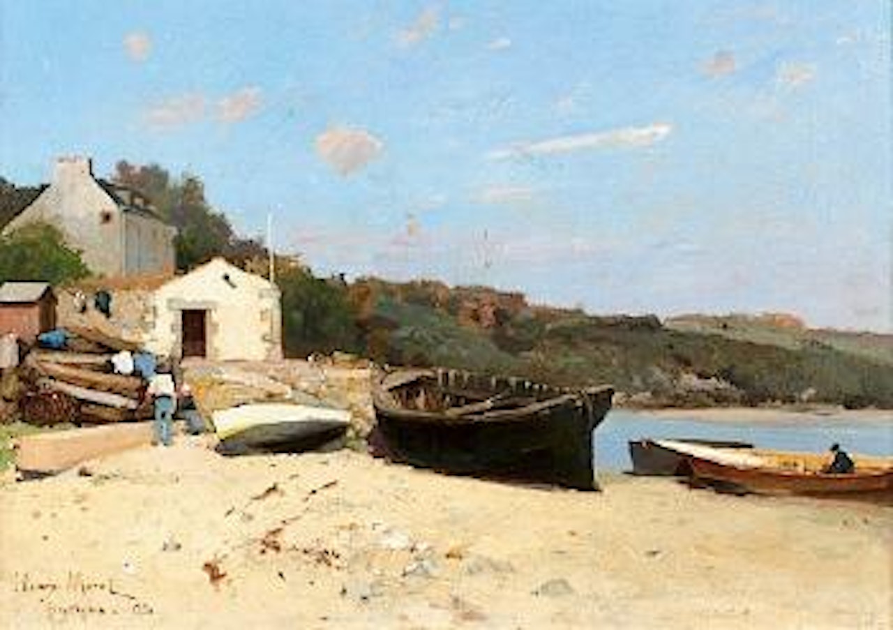 Barques au sec sur le rivage, ou Bateaux au Pouldu by Henry Moret