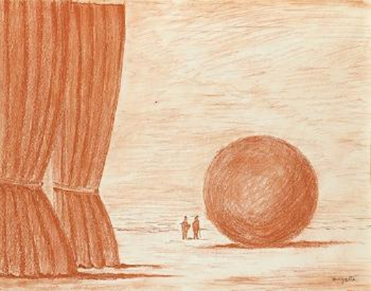 Rideaux, boule et personnages by René Magritte