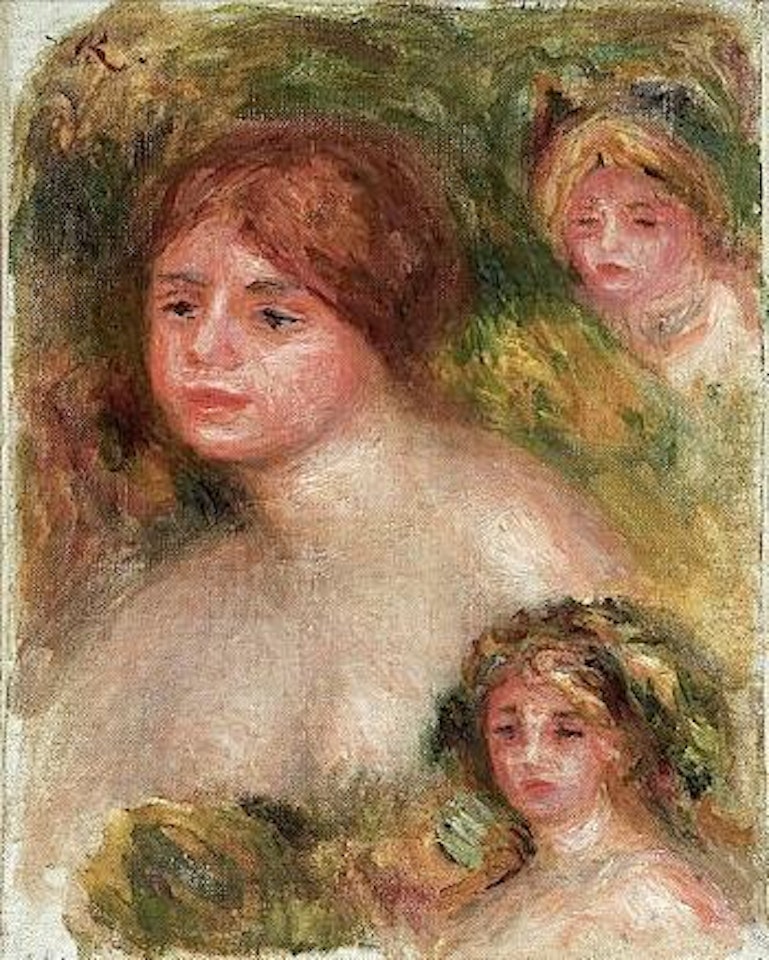 Trois tetes des femmes by Pierre-Auguste Renoir